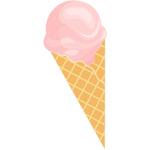 A waffle cone with a scoop of pink ice cream, perfect for your Fripp Island vacation.